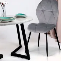 Scaun de bucătărie Fabrik Home Ken Velvet/ Light Gray Black photo 2