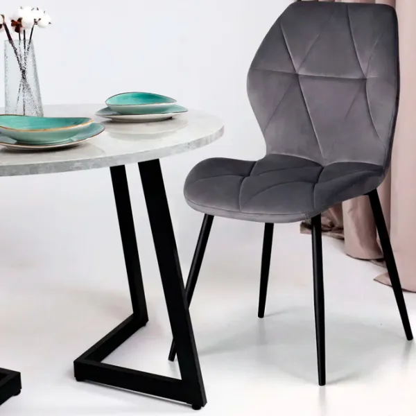 Кухонный стул Fabrik Home Ken Вельвет/ Тёмно-серый Черный photo 2