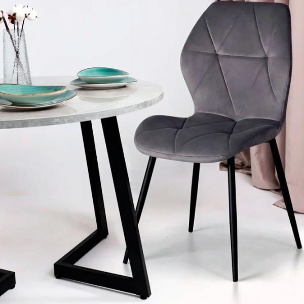 Кухонный стул Fabrik Home Ken Вельвет/ Тёмно-серый Черный photo 2