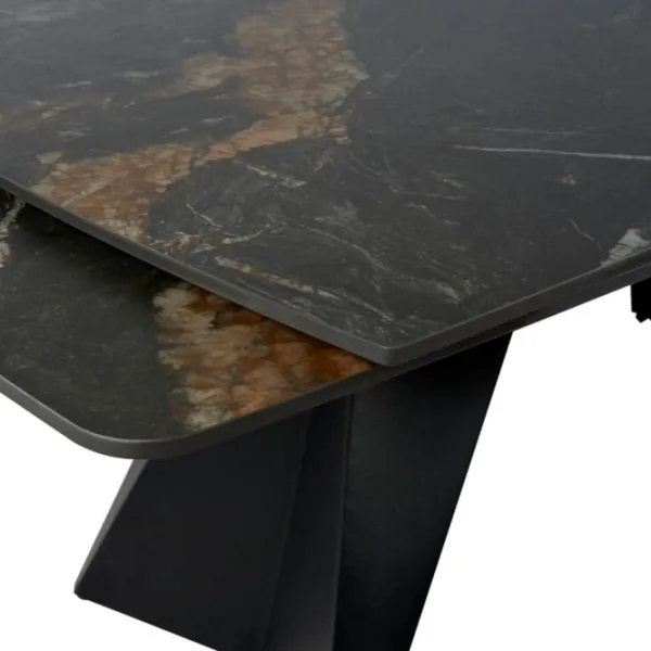 Masă de bucătărie extensibilă Fabrik Home Eclipse Ceramică/ Golden Black photo 4