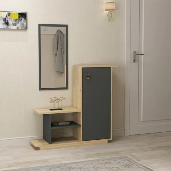 Dulap pentru antreu Trendy Asia  PAL melaminat / Antracit photo 2