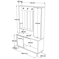 Dulap pentru antreu Trendy Sala Stand ON11 PAL melaminat / White photo 6