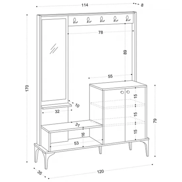 Dulap pentru antreu Trendy Sala Stand Andy PAL melaminat / Oak photo 5