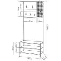Dulap pentru antreu Trendy Sala Stand Nomad Portmanto PAL melaminat / Antracit photo 6