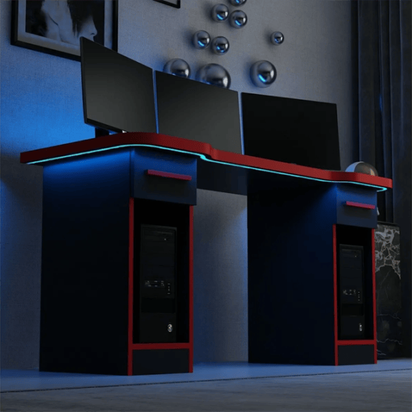 Компьютерный стол Trendy Phoenix 2 ДСП / Чёрный Красный photo 3