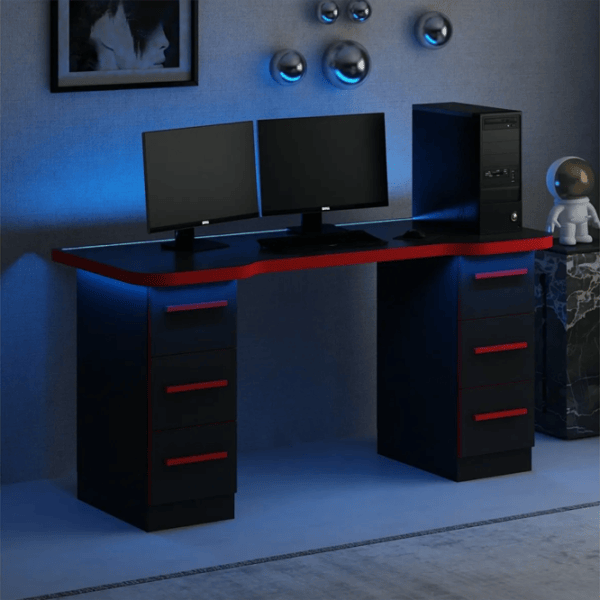 Компьютерный стол Trendy Phoenix 3 ДСП / Чёрный Красный photo 2