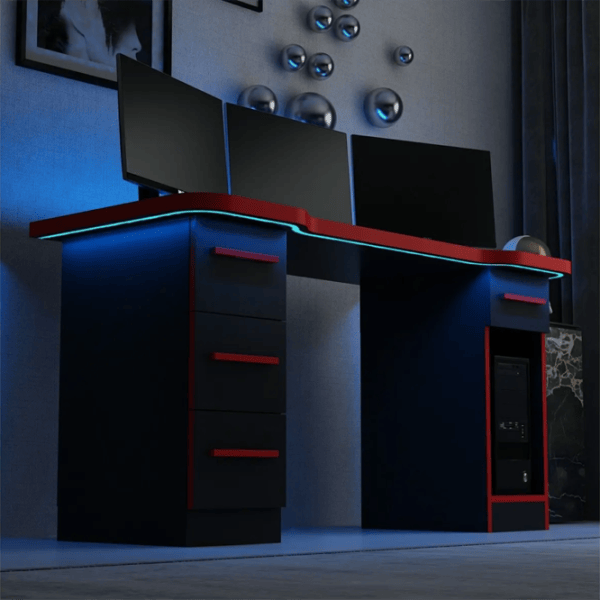 Компьютерный стол Trendy Phoenix 5 ДСП / Чёрный Красный photo 4