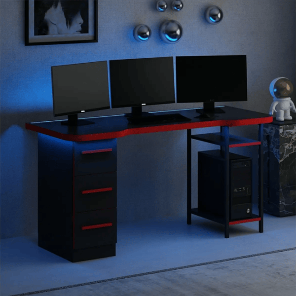 Компьютерный стол Trendy Phoenix 7 ДСП / Чёрный Красный photo 2