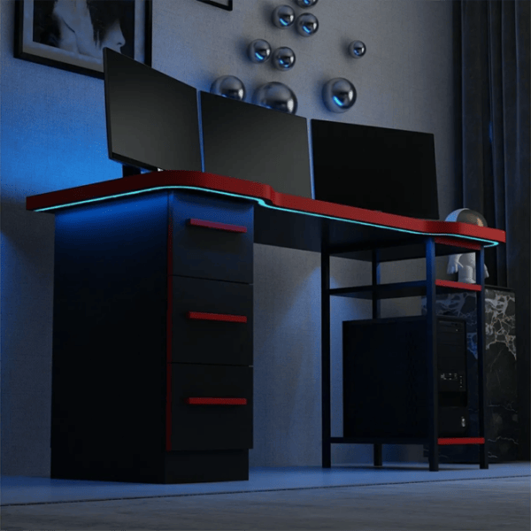 Компьютерный стол Trendy Phoenix 7 ДСП / Чёрный Красный photo 3