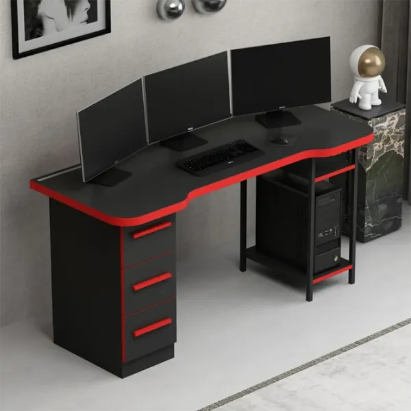 Компьютерный стол Trendy Phoenix 7 ДСП / Чёрный Красный photo 4