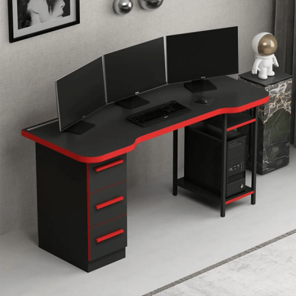 Компьютерный стол Trendy Phoenix 7 ДСП / Чёрный Красный photo 4