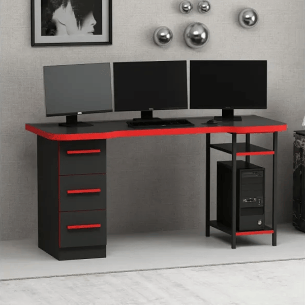 Компьютерный стол Trendy Phoenix 7 ДСП / Чёрный Красный photo 5