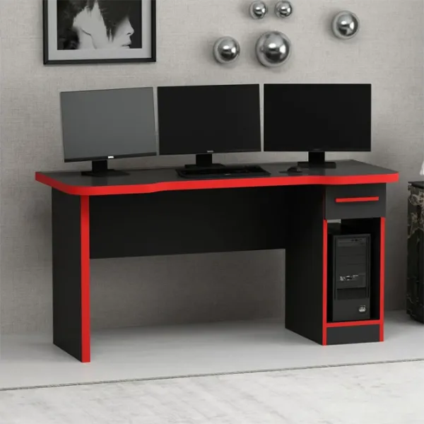 Компьютерный стол Trendy Phoenix 9 ДСП / Чёрный Красный photo 5