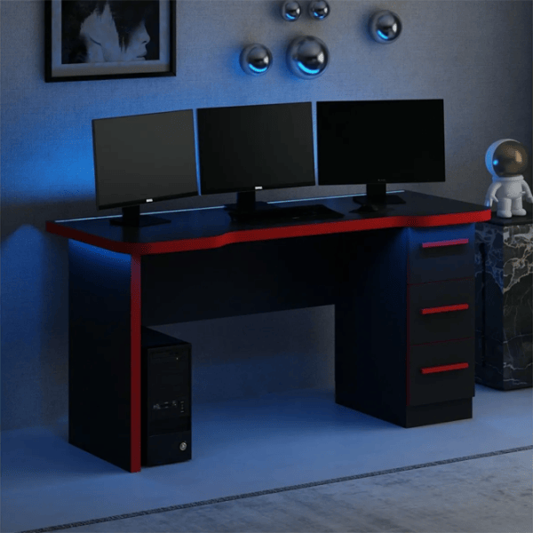Компьютерный стол Trendy Phoenix 10 ДСП / Чёрный Красный photo 2