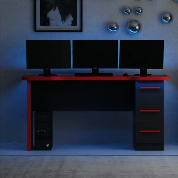 Компьютерный стол Trendy Phoenix 10 ДСП / Чёрный Красный photo 3