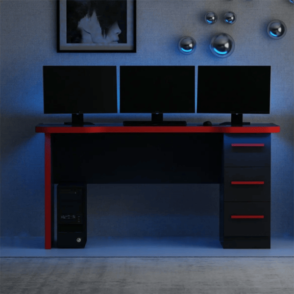 Компьютерный стол Trendy Phoenix 10 ДСП / Чёрный Красный photo 3