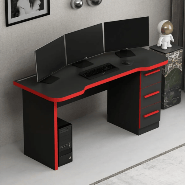 Компьютерный стол Trendy Phoenix 10 ДСП / Чёрный Красный photo 4