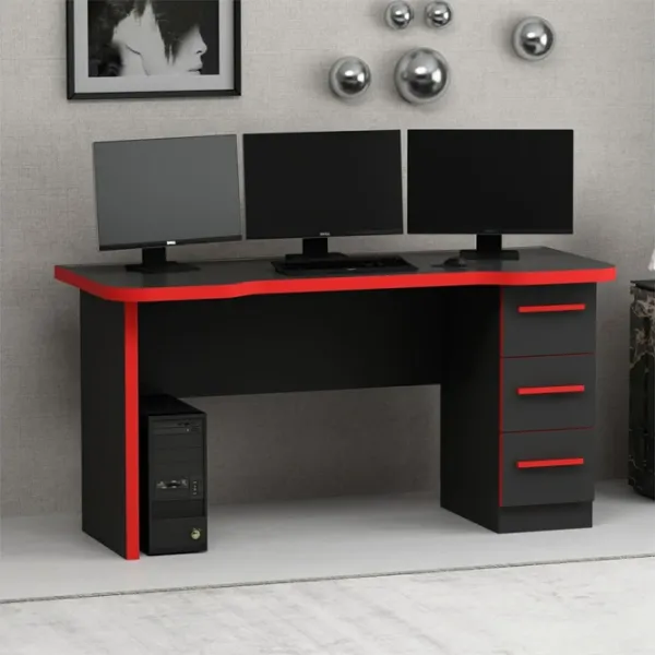 Компьютерный стол Trendy Phoenix 10 ДСП / Чёрный Красный photo 5