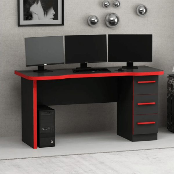 Компьютерный стол Trendy Phoenix 10 ДСП / Чёрный Красный photo 5