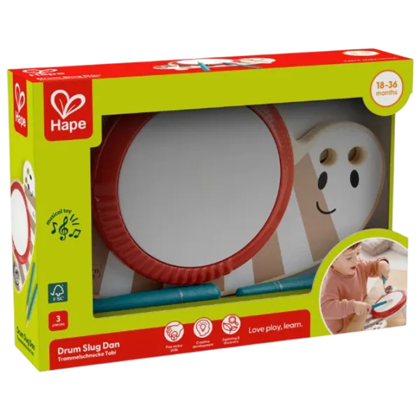 Барабан Hape Slug Dan 12 месяцев / Бежевый photo 3