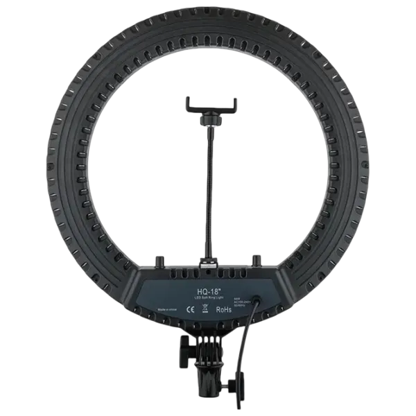 Штатив с круглой лампой Selfie Ring Light HQ-18S 18" Черный photo 3