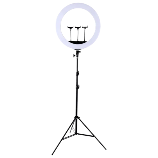 Штатив с круглой лампой Selfie Ring Light HQ-21S 21" Черный photo 1