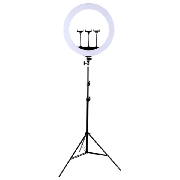 Штатив с круглой лампой Selfie Ring Light HQ-21S 21" Черный photo 1