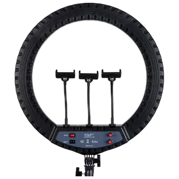 Штатив с круглой лампой Selfie Ring Light HQ-21S 21" Черный photo 2