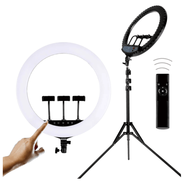 Штатив с круглой лампой Selfie Ring Light HQ-21S 21" Черный photo 3