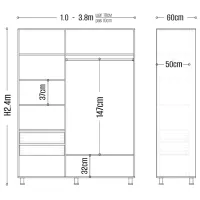 Dulap My-Style Cupe 290 x 60 x 240 / PAL / Ashen photo 5