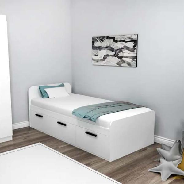 Кровать Trendy Akser 90 x 190 см / ДСП меламин / Белый photo 3