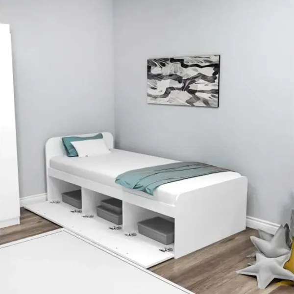 Кровать Trendy Akser 90 x 190 см / ДСП меламин / Белый photo 4