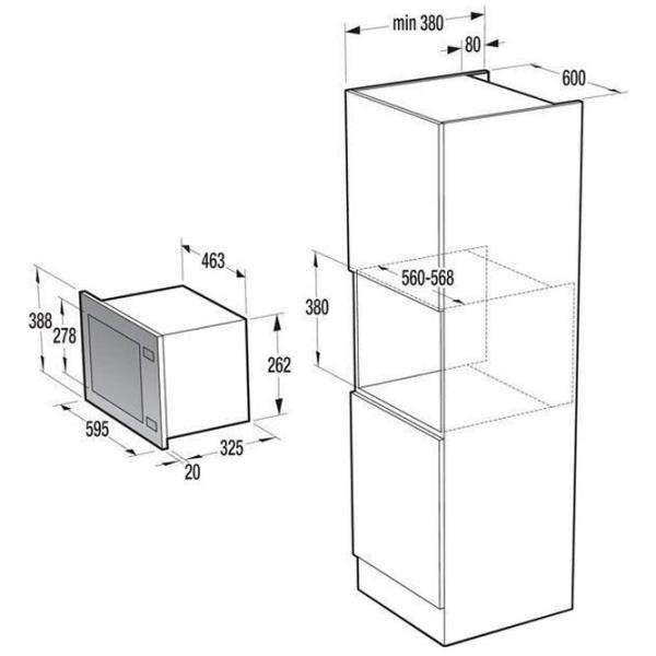 Cuptor cu microunde Gorenje BM 251 S7XG Încorporabil / 900 W / Black photo 5