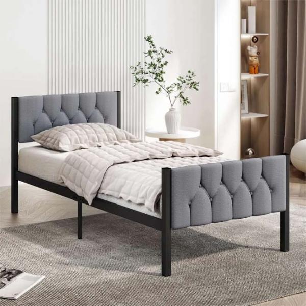Pat Trendy Stil 90 x 200 cm / Metal / Gray photo 2