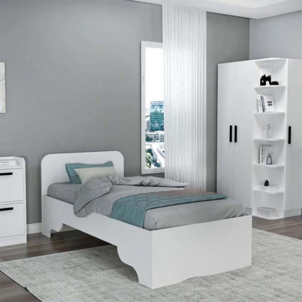 Кровать Trendy Luses 90 x 190 см / ДСП меламин / Белый photo 2