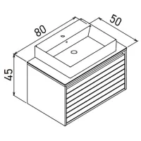 Dulap cu lavoar Orka Prato 80 Pe perete / MDF / Anthracite photo 2
