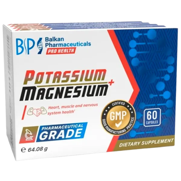 Vitamine și minerale Balkan Pharmaceuticals Potasium+Magnesium 60 photo 1