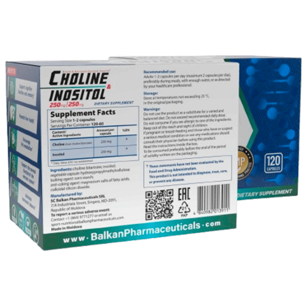 Vitamine și minerale Balkan Pharmaceuticals Choline & Inositol 120 photo 2