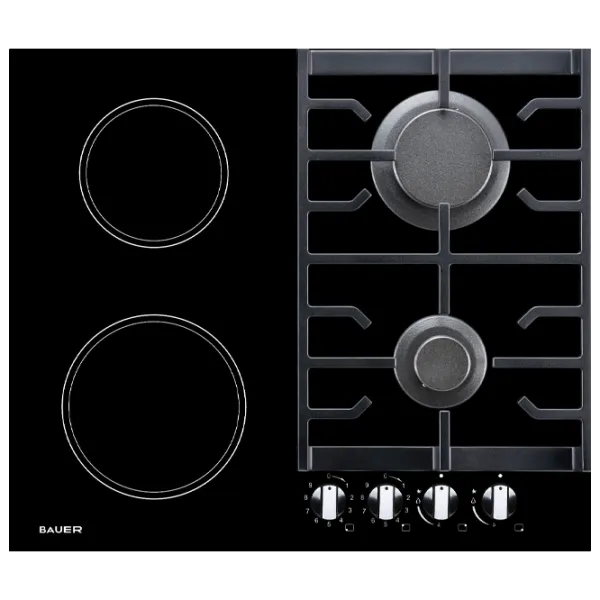 Plită încorporabilă combinată Bauer PRG 6042EG-СС7B Black photo 1