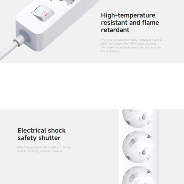 Удлинитель Xiaomi Power Strip 1.4 м Белый photo 5