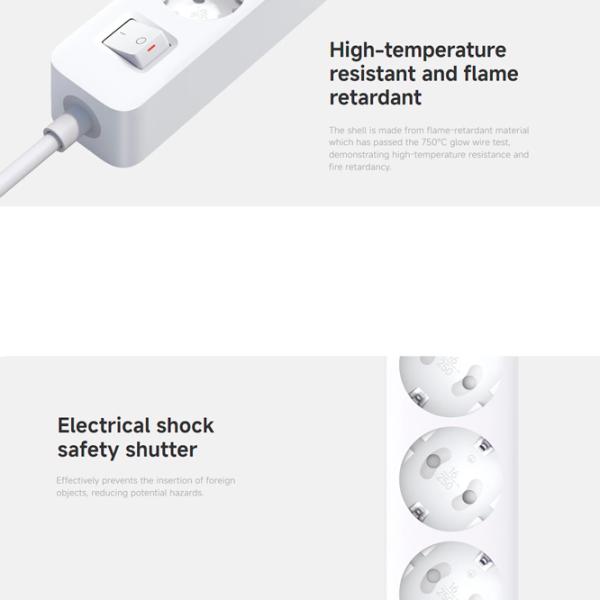 Удлинитель Xiaomi Power Strip 1.4 м Белый photo 5
