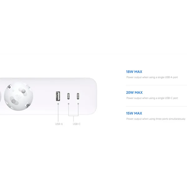 Удлинитель Xiaomi Power Strip 1.4 м Белый photo 6
