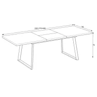 Masă de bucătărie extensibilă Magnus Lavinya MDF/ Senkron black photo 6