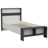 Кровать Trendy Life 90 x 190 см / ДСП меламин / Антрацит Белый