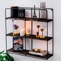 Полка Trendy Подсолнечники на цветном Ель / Dark walnut photo 3
