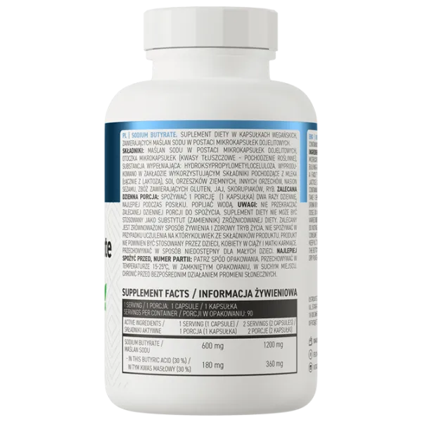 Supliment alimentar OstroVit Sodium Butirate 90 capsule photo 3