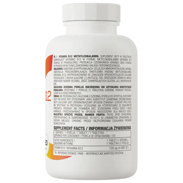 Supliment alimentar OstroVit Methylcobalamin 120 photo 3