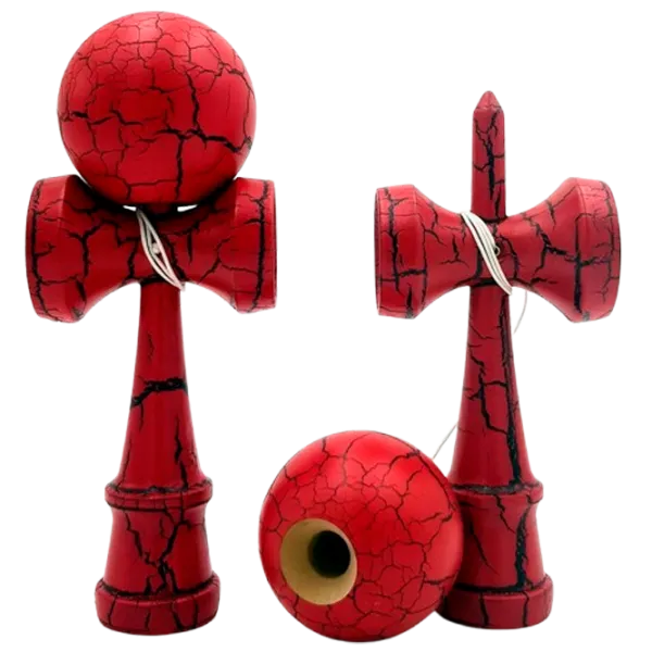 Kendama KROM Classic  5+ / Beige Dark Red Crackle photo 2