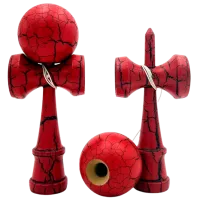 Kendama KROM Classic 5+ / Beige Dark Red Crackle photo 2