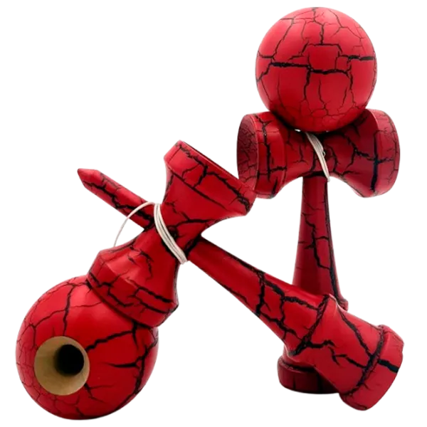 Kendama KROM Classic  5+ / Beige Dark Red Crackle photo 3